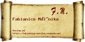 Fabianics Mónika névjegykártya